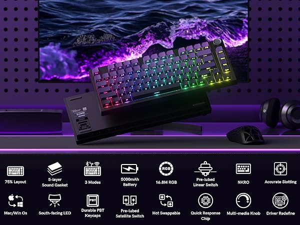 WOMIER 75 mechanical gaming keyboard