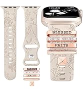 Minyee Compatible with Apple Watch Band with Charms 38/40/41/42mm Women, Decorative Ring Loop Flo...