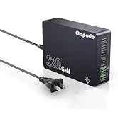 220W USB C Charger Block, 6-Port GaN USB C Charging Station PD 100W PC Laptop Fast Charger Adapte...