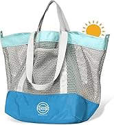 STOVER Large Mesh Beach Bag, Vacation, Pool, Shopping, & Travel Tote - Foldable w/Storage Pockets...