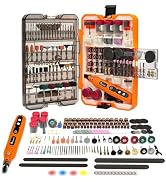 Refenlan 448PCS Rotary Tool Accessories Kit, 1/8" Universal Rotary Tool Bits, Includes 4V Cordles...