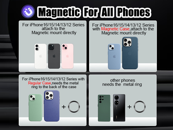 Magnetic Self Stick Charging Tripod compatible for iPhone 16/15/14/13/12