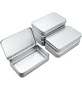 6 Pieces Rectangular Metal Empty Hinged Tins Containers Basic Necessities Home Storage Organizer ...