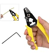 groword 6" Fiber Optic Stripper 3 Hole,Precision Wire Cutter/Wire Stripper for Installers and Ele...