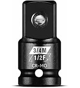 BLACKROBOT 1/2”F To 3/4”M Impact Socket Adapter, Cr-Mo Steel Exceeds ANSI Standards, Square Drive...