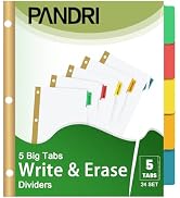 Binder Divider, PANDRI 120 Pack Binder Index Dividers with 5 Tabs,Letter Size Paper Binder Divide...