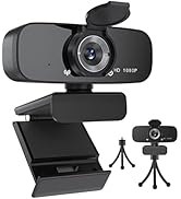 Argmao 1080P HD Webcam with Microphone for Desktop, USB Computer Camera with Web Cam Cover&Web Ca...