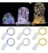 Ostwiki Fairy Lights Battery Operated String Lights, 6 Pack Mini Lights 20 LED 7ft Twinkle Firefl...