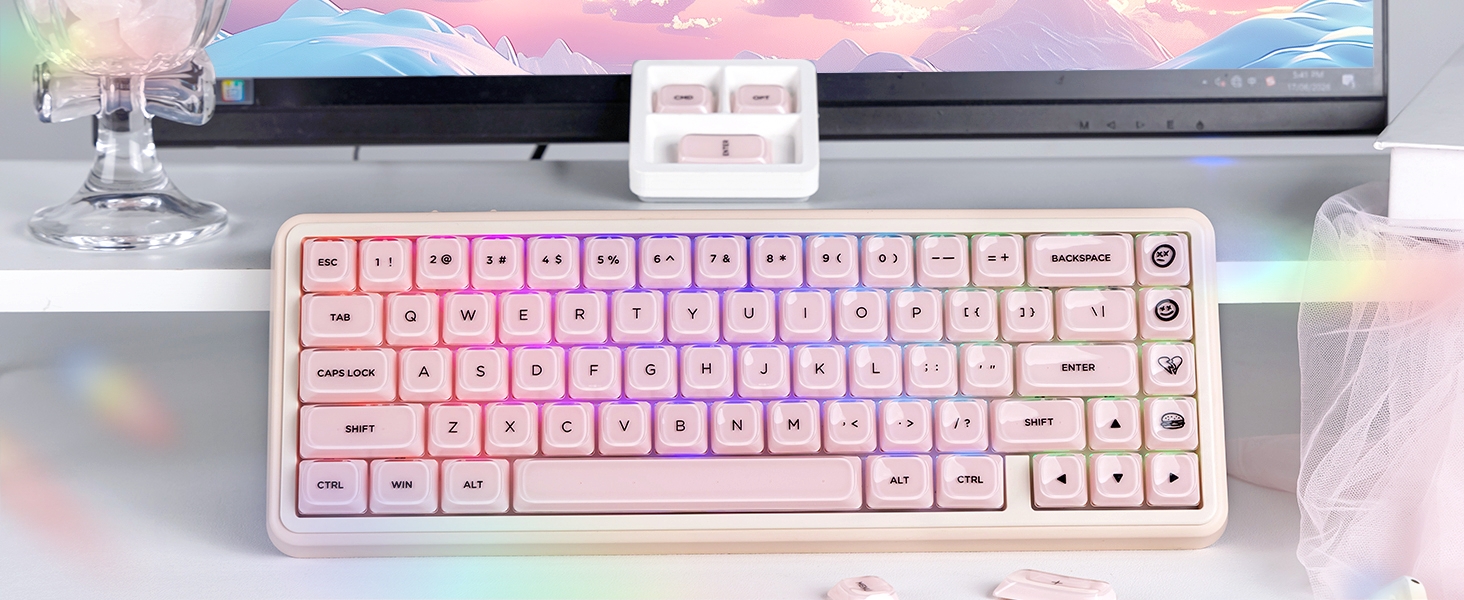 Jelly Low Profile Keycaps Shine Through Keycaps