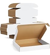 Famagic 30 Pack 13x10x2 Inch White Small Cardboard Boxes - White Shipping Boxes Corrugated Mailer...