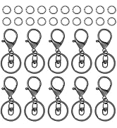 30Pcs Lobster Claw Clasps for Keychain Making,Metal Lobster Clasp Swivel Trigger Clips with Swive...
