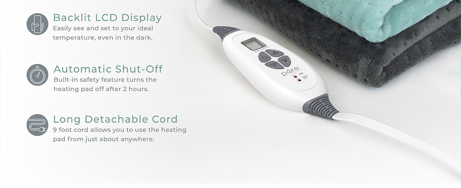 thoughtfully designed instaheat ultrasoft micromink fast heating auto shut off lcd machine washable