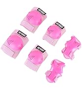 KEYSDEX Kids Protective Gear Set - Knee Elbow Wrist Pads for 3-15 Years Old, Ideal for Scooter,Sk...