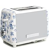 Laura Ashley China Rose 2 Slice Toaster - Toasters 2 Slice Wide Slot | High Lift Lever, 7 Brownin...