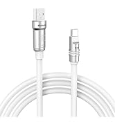 Hichain Fast Charging Cable USB-A to Type-C, Chubby 4 FT White Durable Thick USB C Cable Soft Sil...