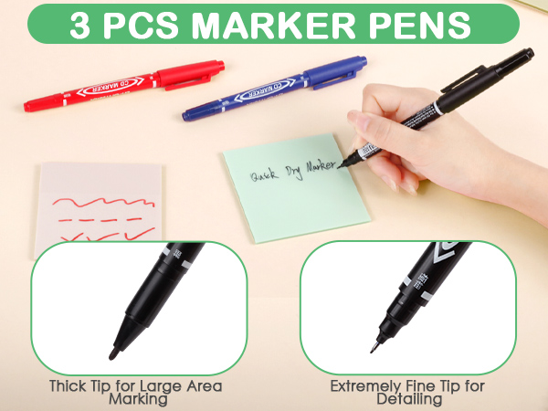 school supplies aesthetic stationery set mechanical pencil case pouch marker erasers sticky note