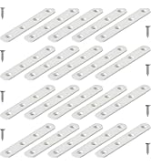 20 Pack 4 Inch White Stainless Steel Straight Mending Plates - Heavy Duty Rust-Resistant Repair B...