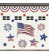 Whaline 21Pcs Patriotic Garage Door Magnets 250th Anniversary Red Blue USA Flag Star Firework Mag...