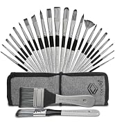Paint Brushes Set of 24 Pieces, CONDA Different Shapes Wooden Handles Brushes with Art Brush Case...