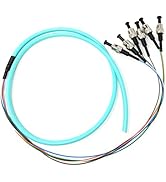 Ultra Spec Cables 6 Strand Multimode OM3 50/125 ST-UPC Fiber Pigtail, 1 Meter for Splice