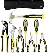 DOWELL Pliers Set 8-Pieces 10-Inch Groove Joint Pliers 8-Inch Adjustable Wrench Combination Plier...