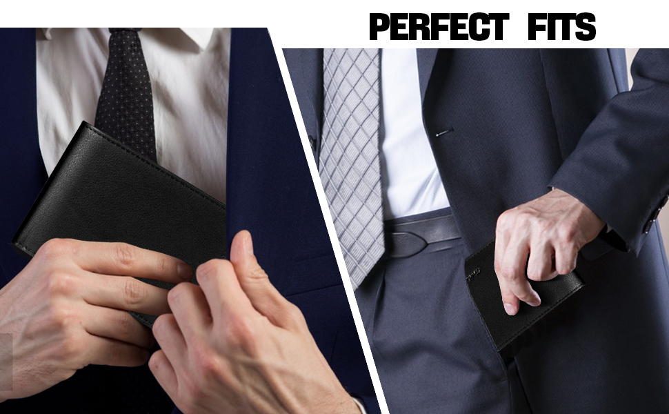 leather slim wallet for men