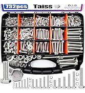 Taiss Hex Bolts and Nuts Assortment 1/4-20,5/16-18,3/8-16,1/2-13(1/2" to 2-1/2")304 Stainless Ste...