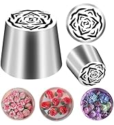 FANTEXY Extra Large Russian Piping Tip Food Grade Stainless Steel Seamless Flower Frosting Nozzle...