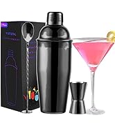 Safring 24oz Cocktail Shaker Bar Set, Martini Shaker with Built-in Strainer, Measuring Jigger, Mi...