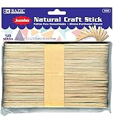 BAZIC Jumbo Craft Sticks Natural Wood, Large Size Ice Cream Popsicle Stick, Non Toxic DIY Project...