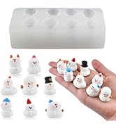 Cute Mini Snowman Figurines Silicone Mold Micro Christmas Dollhouse Tiny Things Epoxy Casting Mol...
