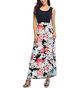 Mommy Jennie Women's Summer Dresses Loose Floral Print Sleeveless Maxi Dress
