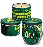4 Pack 4oz Outdoor Decorative Citronella Candles, Strong Lemongrass Scented Candles, for Patio, C...