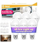 Neporal LITE Emergency Rechargeable Light Bulbs A19, Light Up to 48 hrs, Battery Operated Light B...