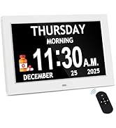 10.1'' Extra Large Digital Clock, 1280*800p HD Display, Dementia Clock For Seniors, Digital Clock...
