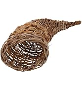 Toddmomy Cornucopia Basket, Horn of Plenty Basket for Table Centerpiece Rattan Storage Basket Dec...