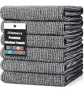 Homaxy Premium Kitchen Towels(18”x 28”, 6 Pack), Large Cotton Kitchen Hand Towels, Flat and Terry...