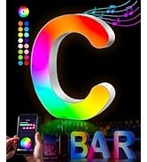 selfila Letter Led Lights for Bedroom - Alphabet Music Sync Color Changing Strip Lights with App ...