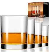 PARACITY Whiskey Glasses Set of 2, Old Fashioned Cocktail Glass, 10 OZ Whiskey Glasses, Bourbon G...