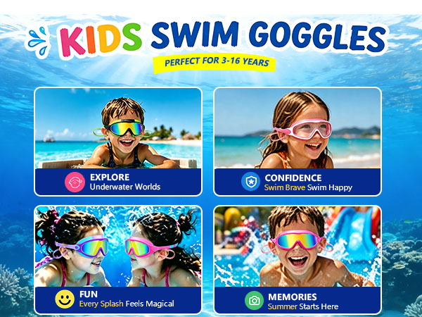 kids swim goggles,swimming goggles,swim goggles,anti fog swim leakproof swim goggles,youth swim