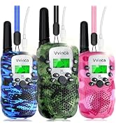 Vvinca Walkie Talkies for Kids Rechargeable, Long Range Walkie Talkie Toys for 3-12 Boys Girls Ch...