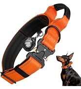 WINGOIN Tactical Dog Collar with AirTag Holder, Heavy Duty Reflective Padded Nylon Collar for Lar...