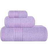 BOUTIQUO Ultra Soft 3 Pack Cotton Towel Set, Contains a Bath Towels 28x55 inch, a Hand Towels 16x...
