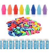 YISAN Cap Erasers for Pencils,Top Eraser & White Eraser Set, 80+8PCS Eraser Set,71334