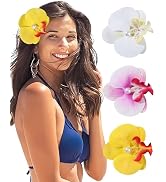 3Pcs Hawaiian Flower Hair Clip for Women Butterfly Orchid Hair Barrettes Flower Hair Clips with P...