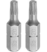 HARFINGTON 2pcs Torx Screwdriver Bit 1/4" Hex Shank T20 Head Magnetic 1" Length S2 Steel 6 Point ...