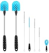 Bottle Cleaning Brush Set of 7, Long Handled Stainless Steel Bottle Cleaning Brushes, 5 Cleaning ...