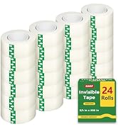 SWRT Invisible Tape Refills, 24 Rolls, 3/4 in x 800 in, Matte Finish | Blends into Paper; Easy to...