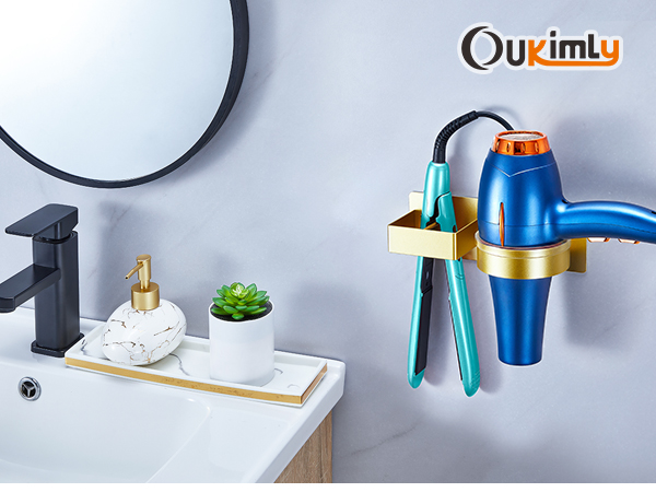 Hair Dryer and Straightener Holder Wall Mounted