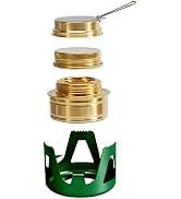 DZRZVD Mini Alcohol Backpacking Stove, Lightweight Brass Spirit Burner with Aluminium Stand for C...